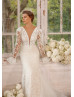 Ivory Beaded Lace Tulle Luxury Wedding Dress